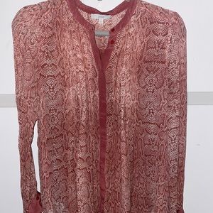 Joie dusty pink snake pattern blouse